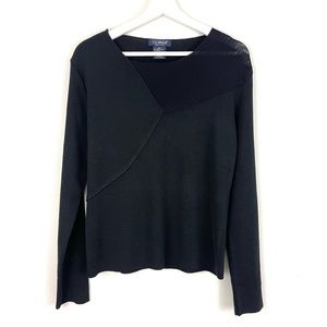 Clorinda Italian Merino Wool Blend Sweater with Asymmetric Detailing